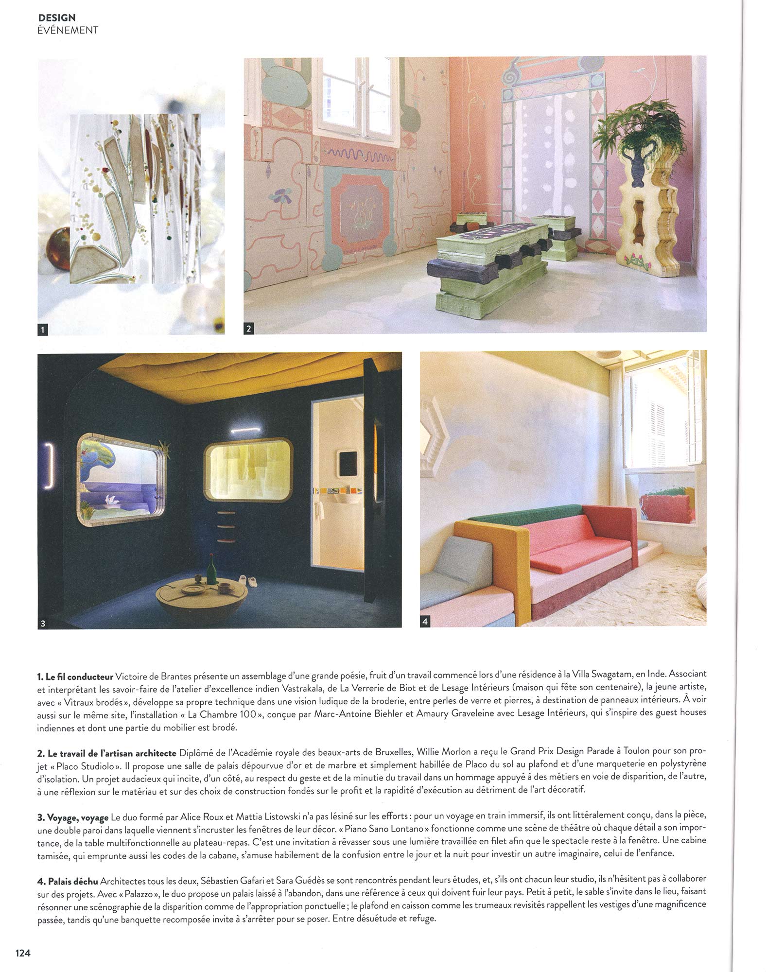mattia listowski presse art design décoration sculpture dessin photographie a vivre voyage voyage interview couple artiste alice roux paris bruxelles hyeres villa noailles design parade piano sano lontano septembre octobre 2024