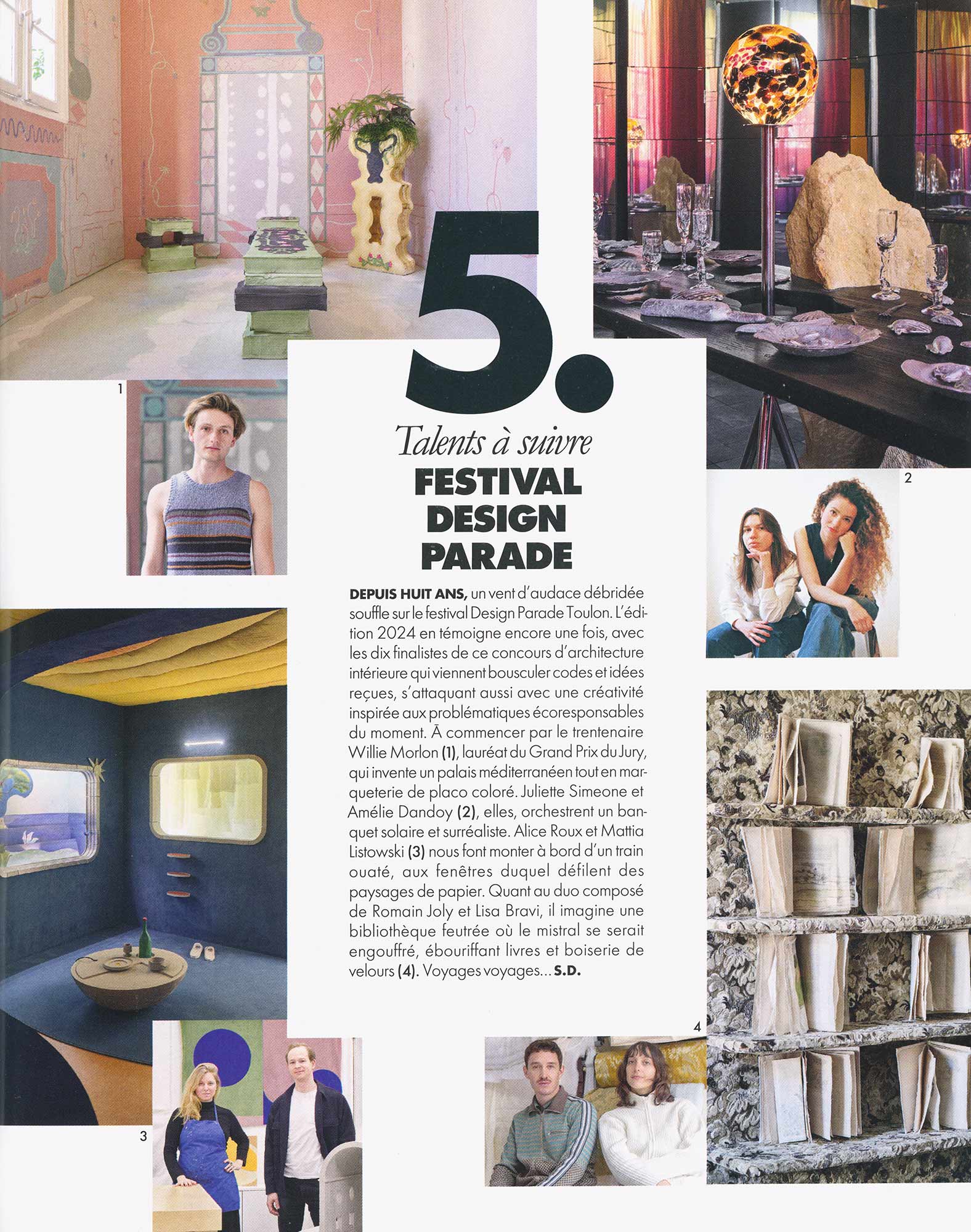 mattia listowski presse art design décoration sculpture dessin photographie elle interieurs talents a a suivre interview couple artiste alice roux paris bruxelles hyeres villa noailles design parade piano sano lontano septembre octobre 2024
