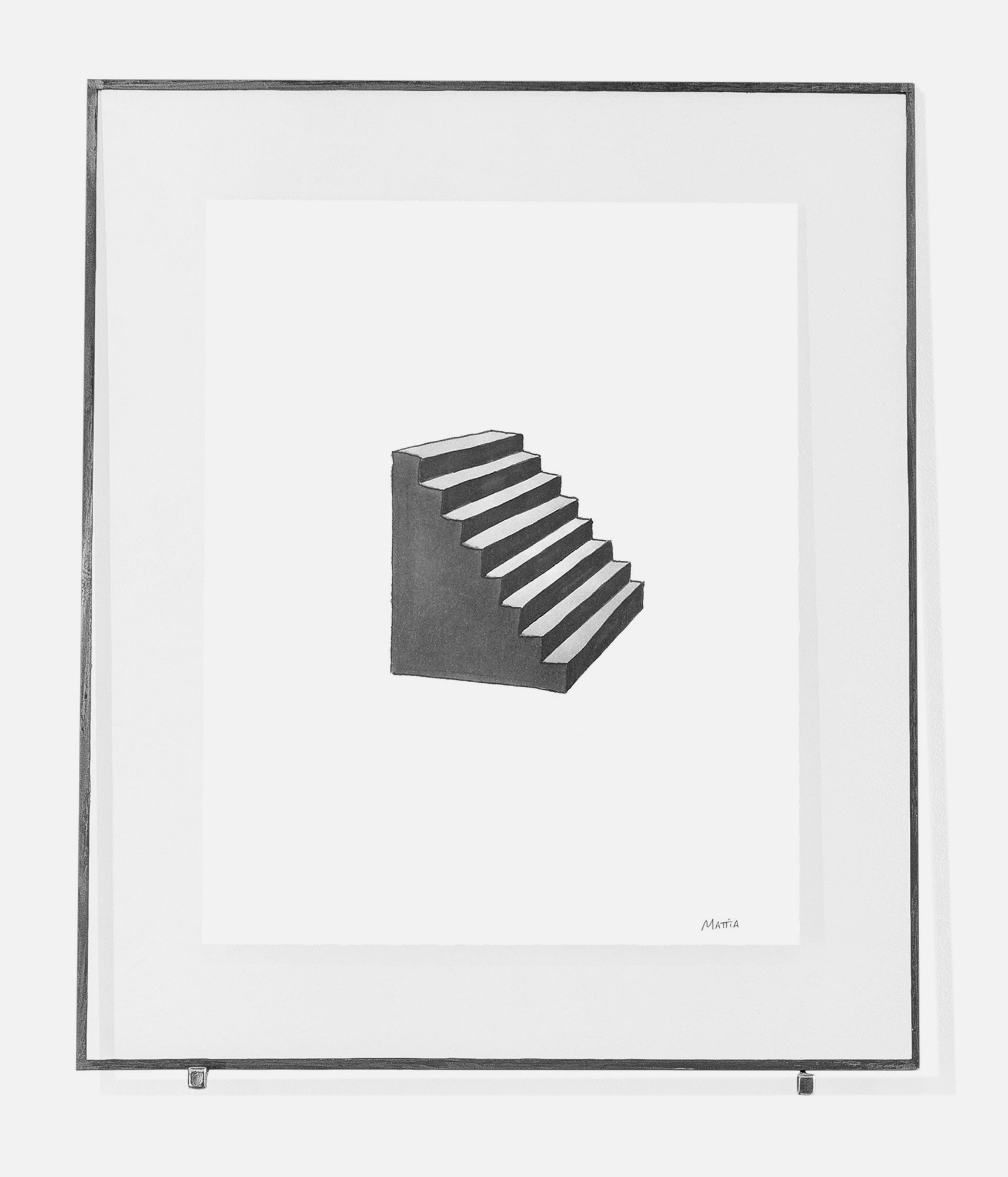 mattia listowski art décoration architecture design dessin réversible encre feutre à alcool bic noir et blanc objet 0002 escalier série escalier oeuvre édition limitée signée paris bruxelles 2021
