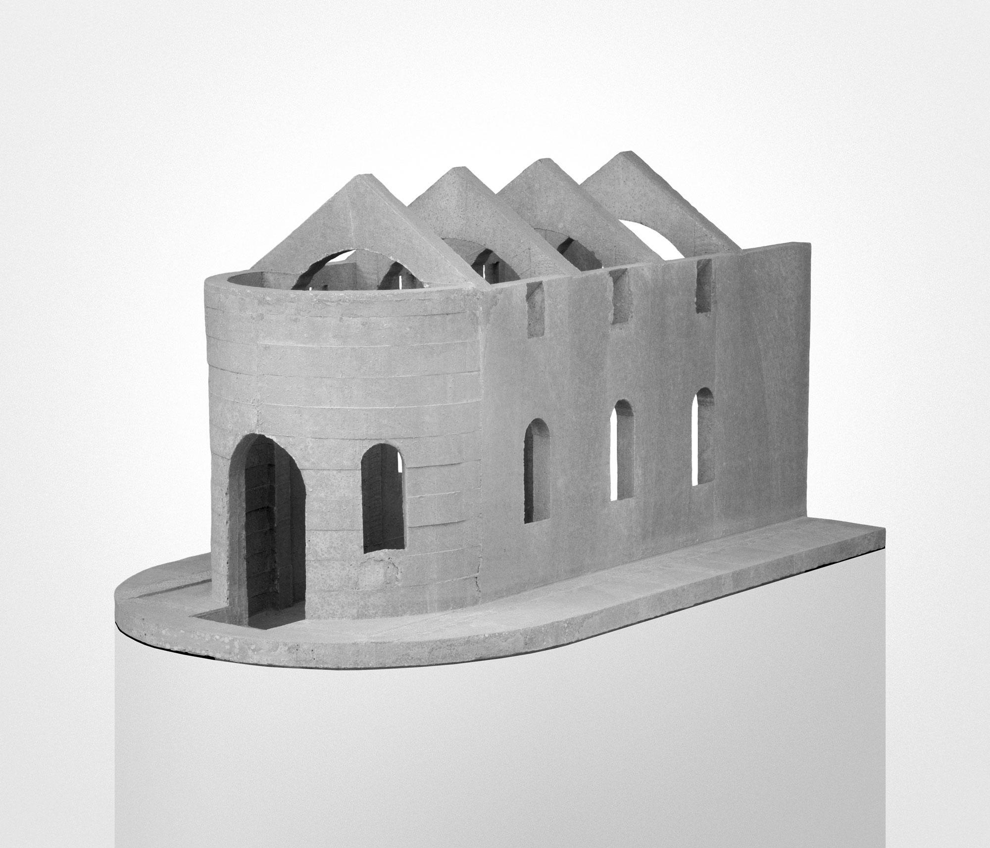 mattia listowski art design objet décoration sculpture béton moulage architecture maquette chapelle église cathédrale bassin décor memento IV édition limitée numérotée signée paris bruxelles 2022