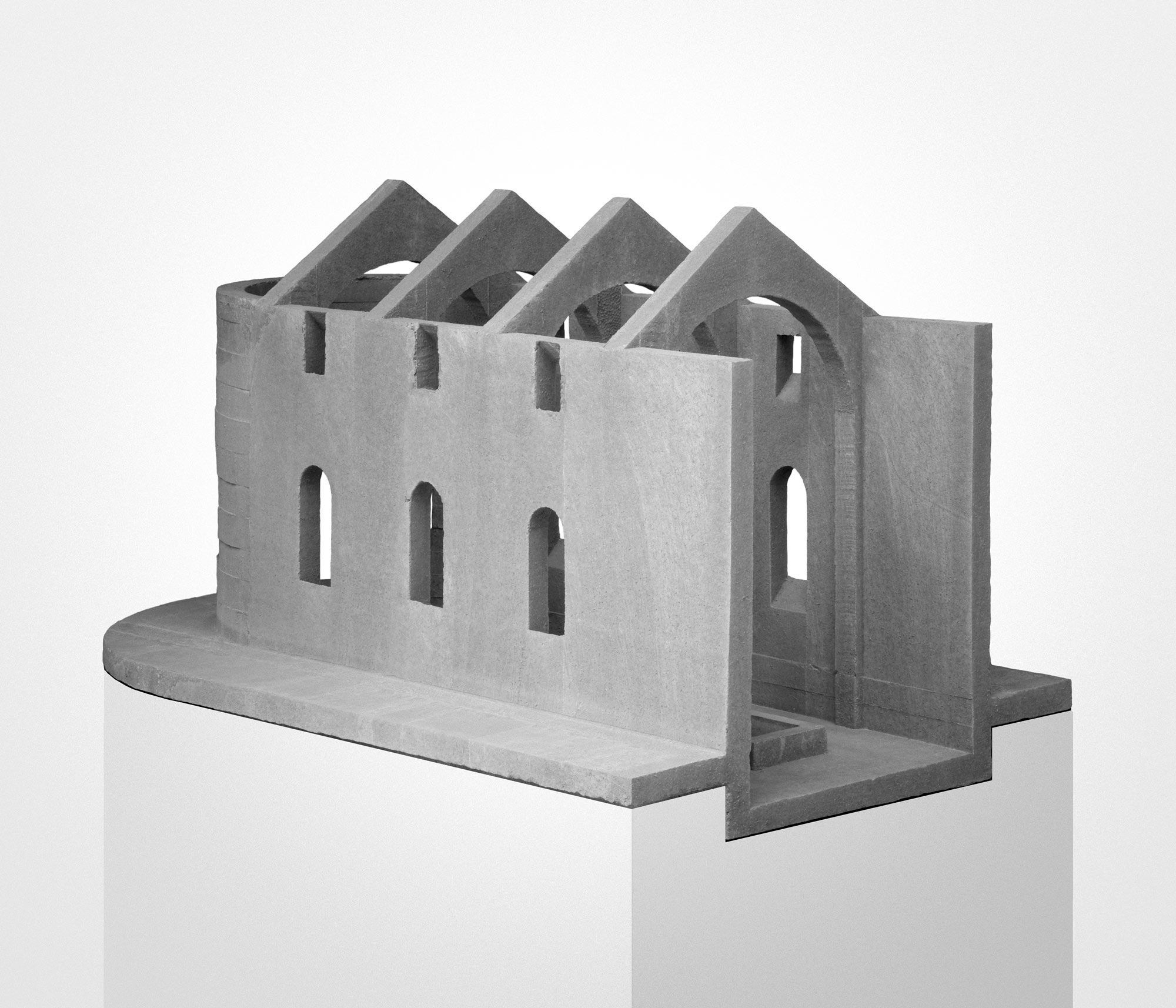 mattia listowski art design objet décoration sculpture béton moulage architecture maquette chapelle église cathédrale bassin décor memento IV édition limitée numérotée signée paris bruxelles 2022