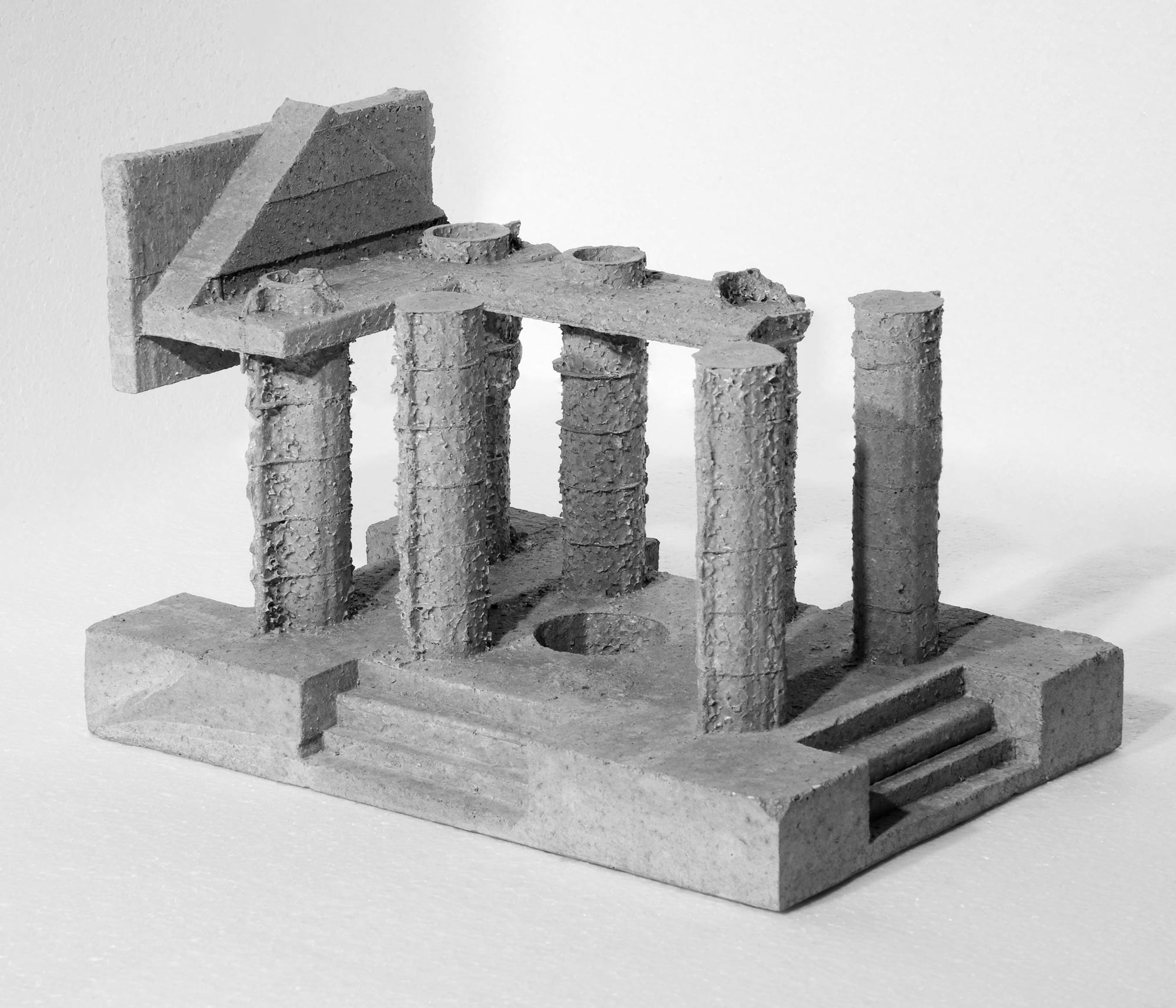 mattia listowski art design objet décoration sculpture béton moulage micro architecture maquette temple 2 édition limitée numérotée signée paris bruxelles 2022