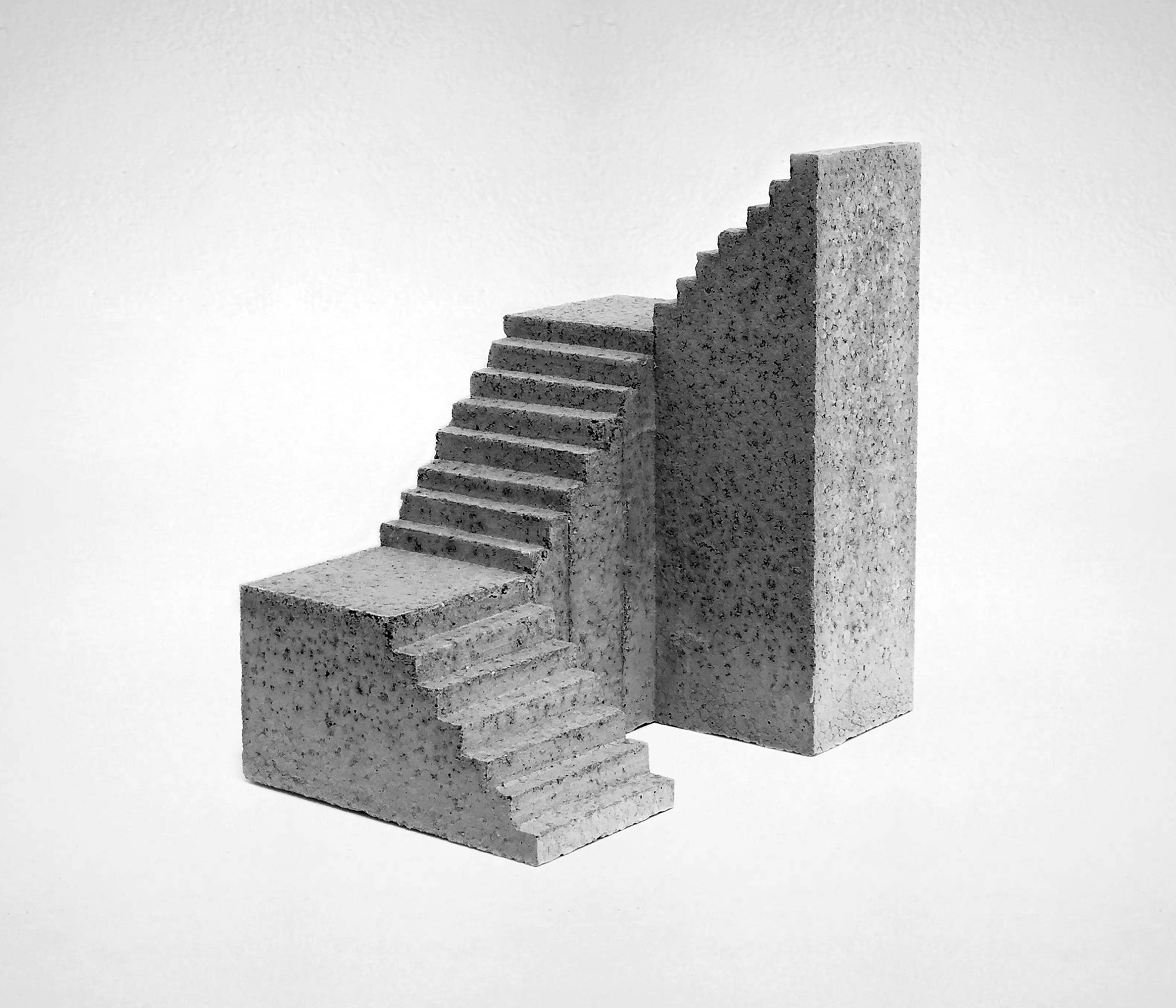 mattia listowski art design objet décoration sculpture béton moulage micro architecture maquette escalier triple droite édition limitée numérotée signée paris bruxelles 2023