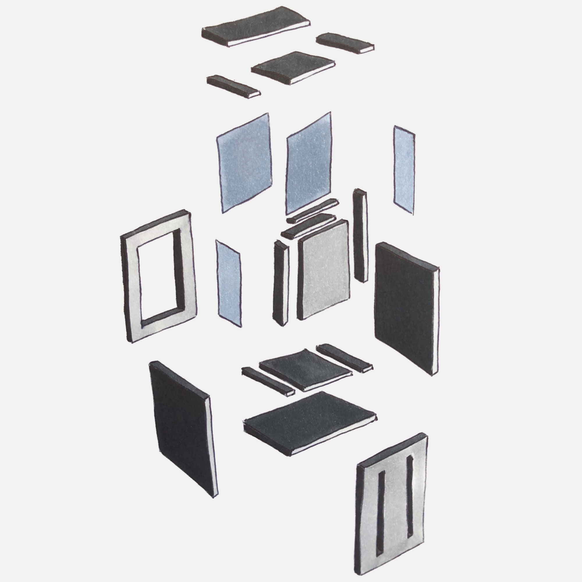 mattia listowski art décoration architecture design dessin réversible encre feutre à alcool bic noir et blanc objet oeuvre édition limitée signée paris bruxelles 2021