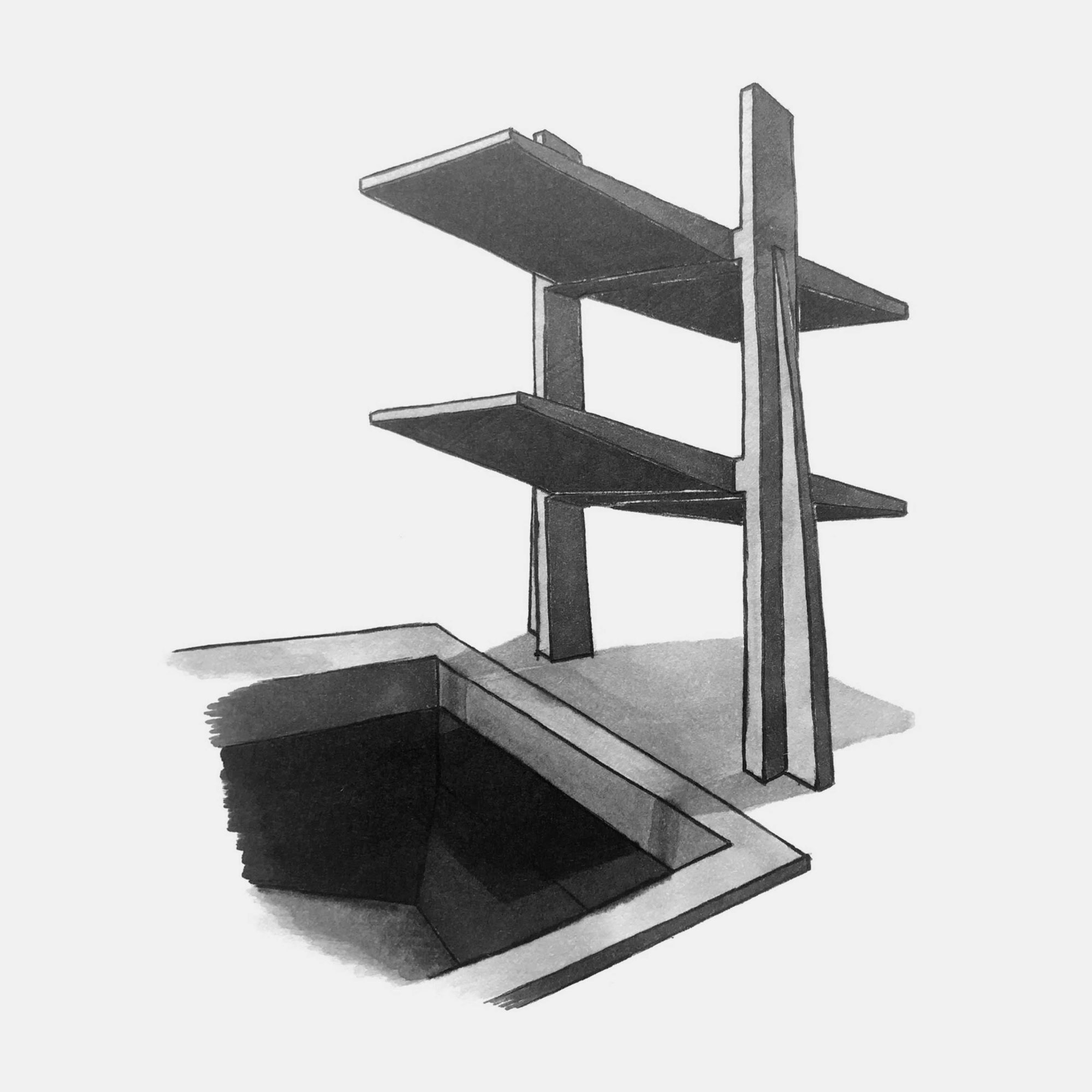 mattia listowski art décoration architecture design dessin réversible encre feutre à alcool bic noir et blanc objet oeuvre édition limitée signée paris bruxelles 2021