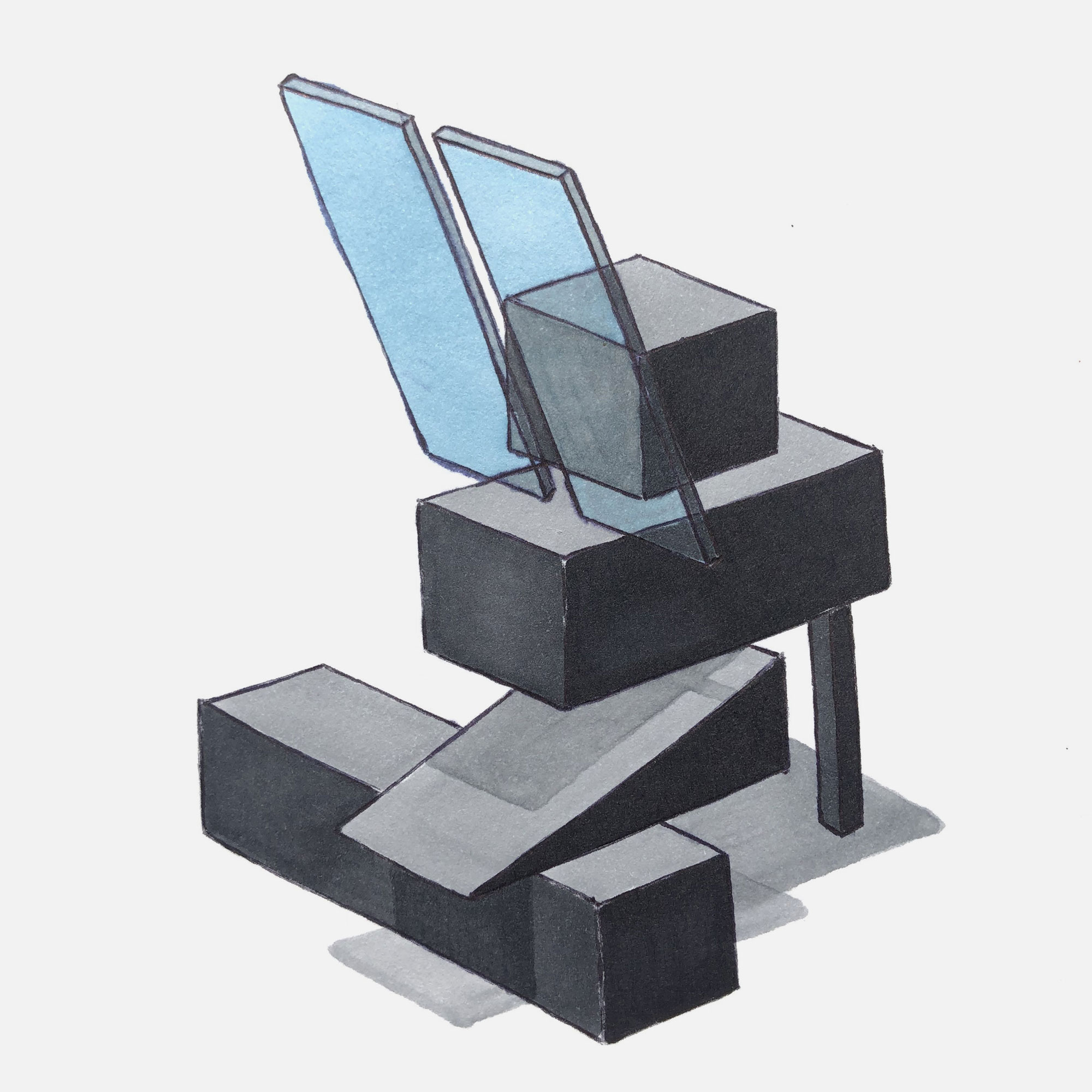 mattia listowski art décoration architecture design dessin réversible encre feutre à alcool bic noir et blanc objet oeuvre édition limitée signée paris bruxelles 2021