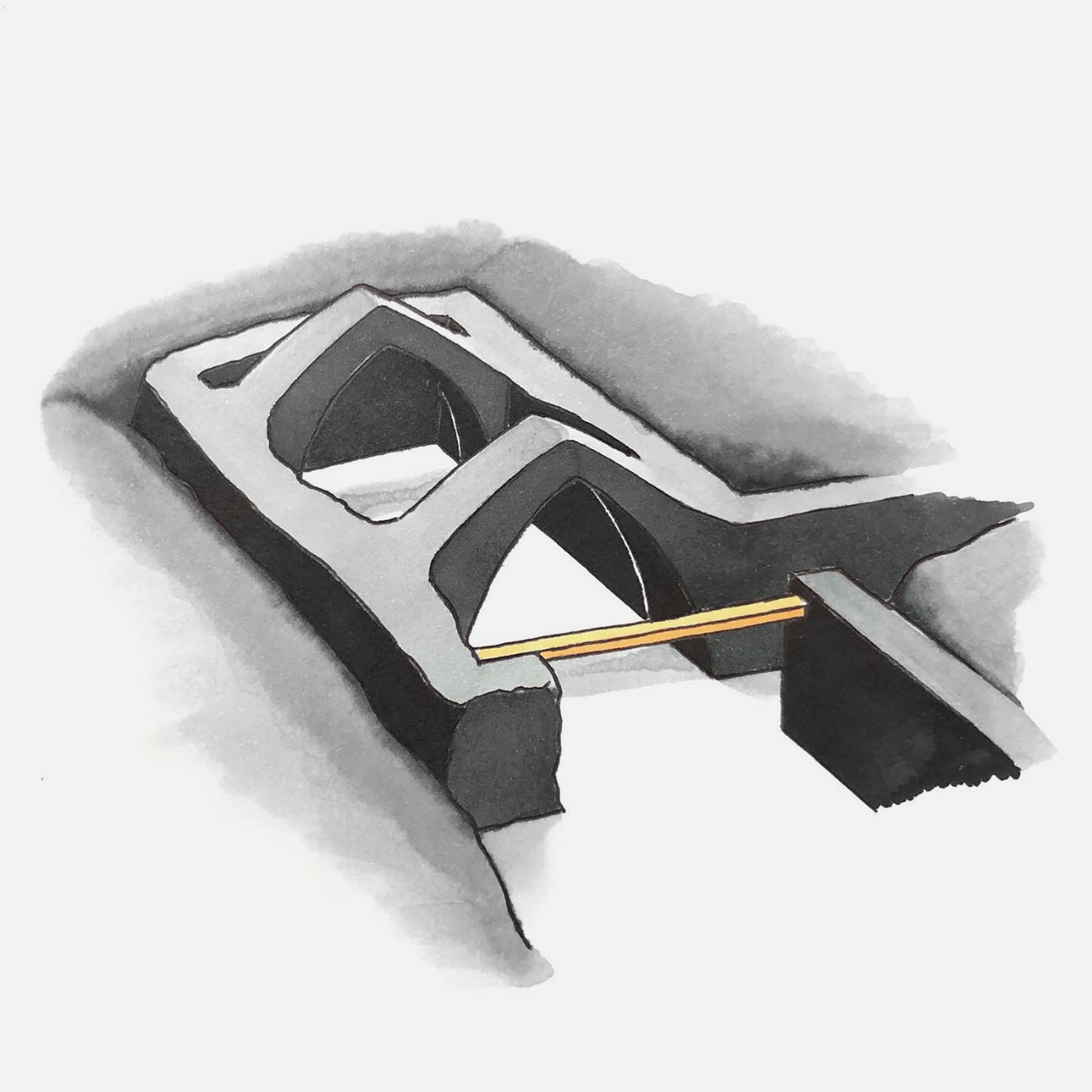 mattia listowski art décoration architecture design dessin réversible encre feutre à alcool bic noir et blanc objet oeuvre édition limitée signée paris bruxelles 2021