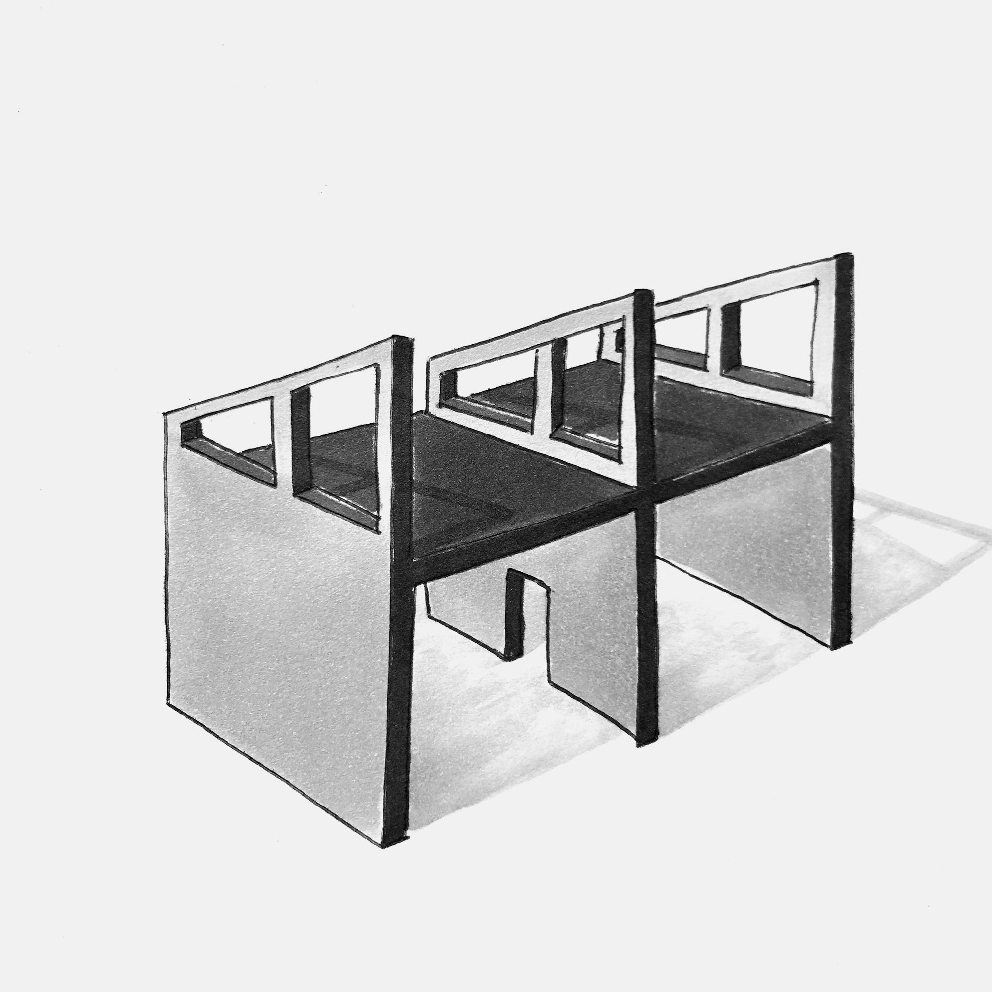 mattia listowski art décoration architecture design dessin réversible encre feutre à alcool bic noir et blanc objet oeuvre édition limitée signée paris bruxelles 2021