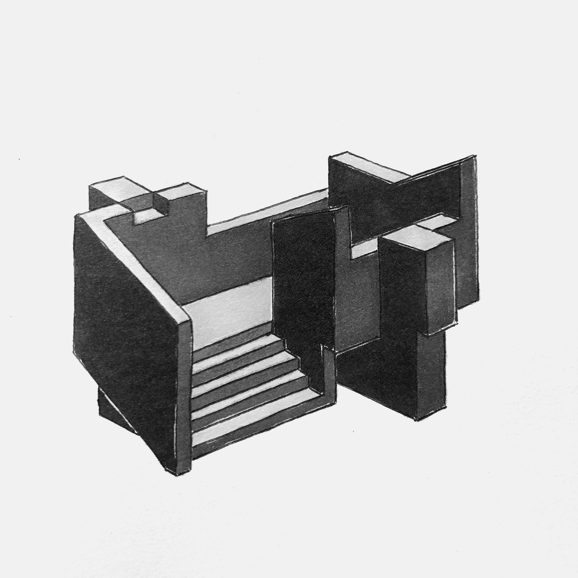 mattia listowski art décoration architecture design dessin réversible encre feutre à alcool bic noir et blanc objet oeuvre édition limitée signée paris bruxelles 2021