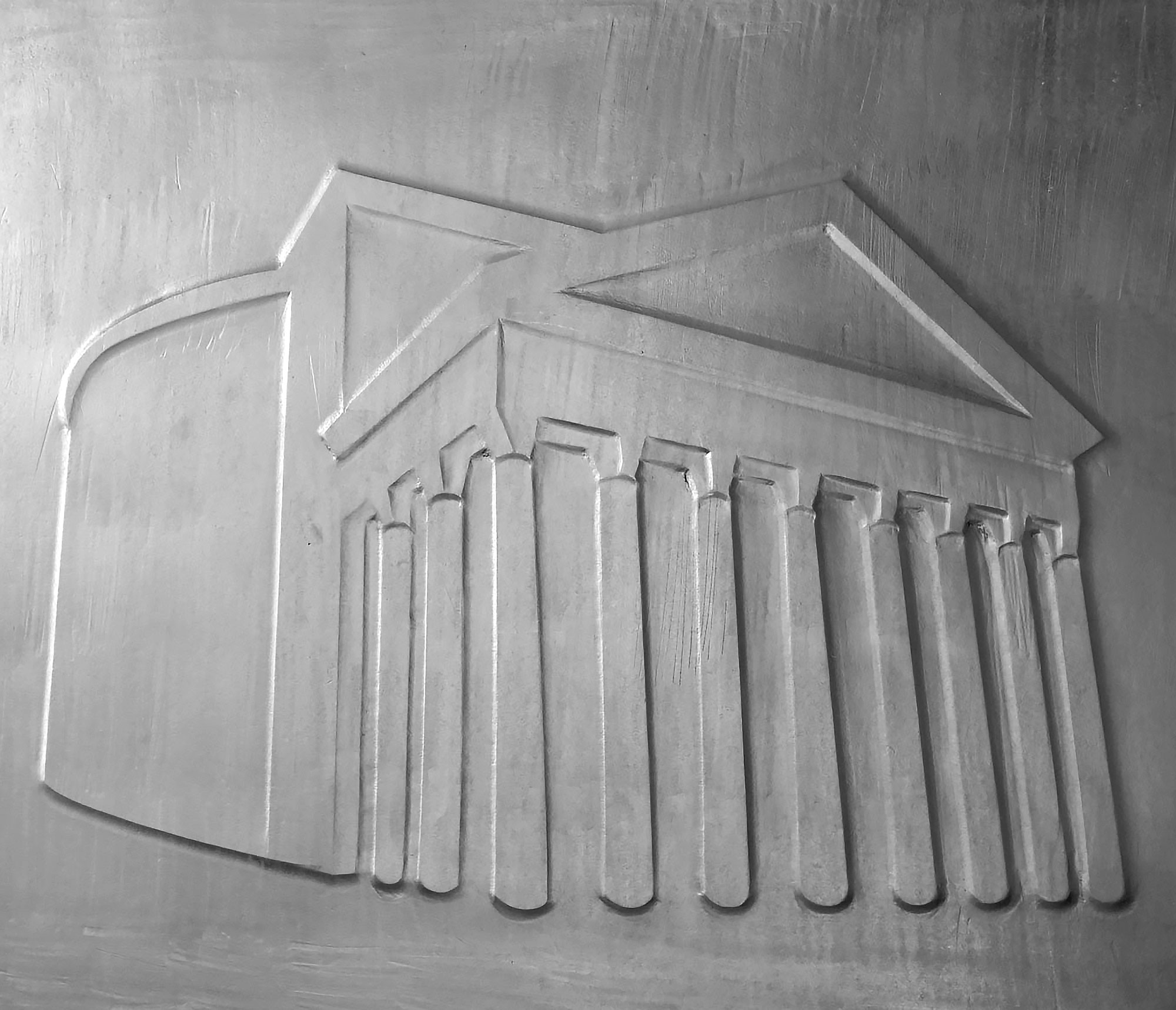 mattia listowski art sculpture peinture dessin perspective graphite sur papier graphite 0002 vue externe du panthéon rome oeuvre unique signée paris bruxelles 2024
