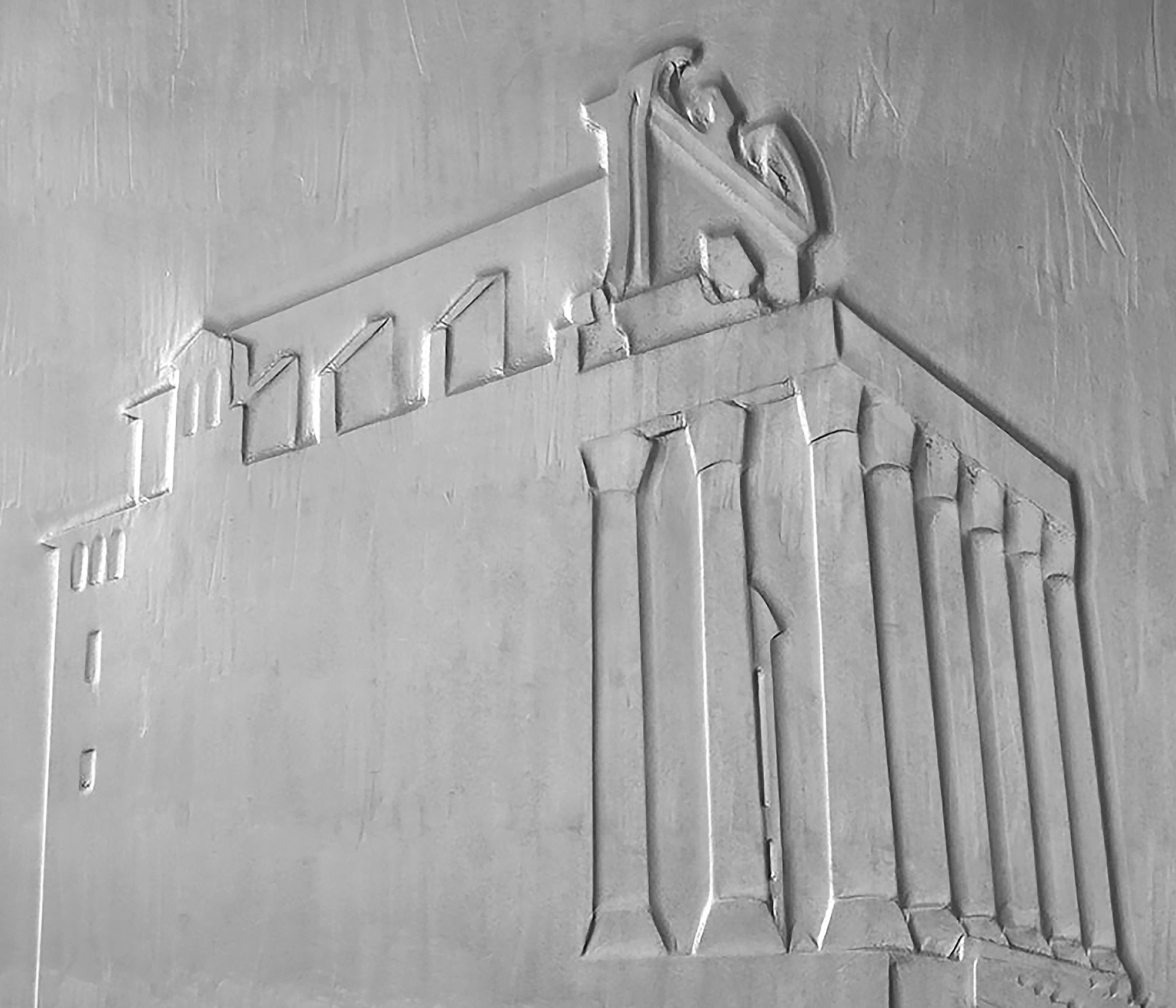 mattia listowski art sculpture peinture dessin perspective graphite sur papier graphite 0004 vue du temple d'Antonin et Faustine forum romain rome oeuvre unique signée paris bruxelles 2024