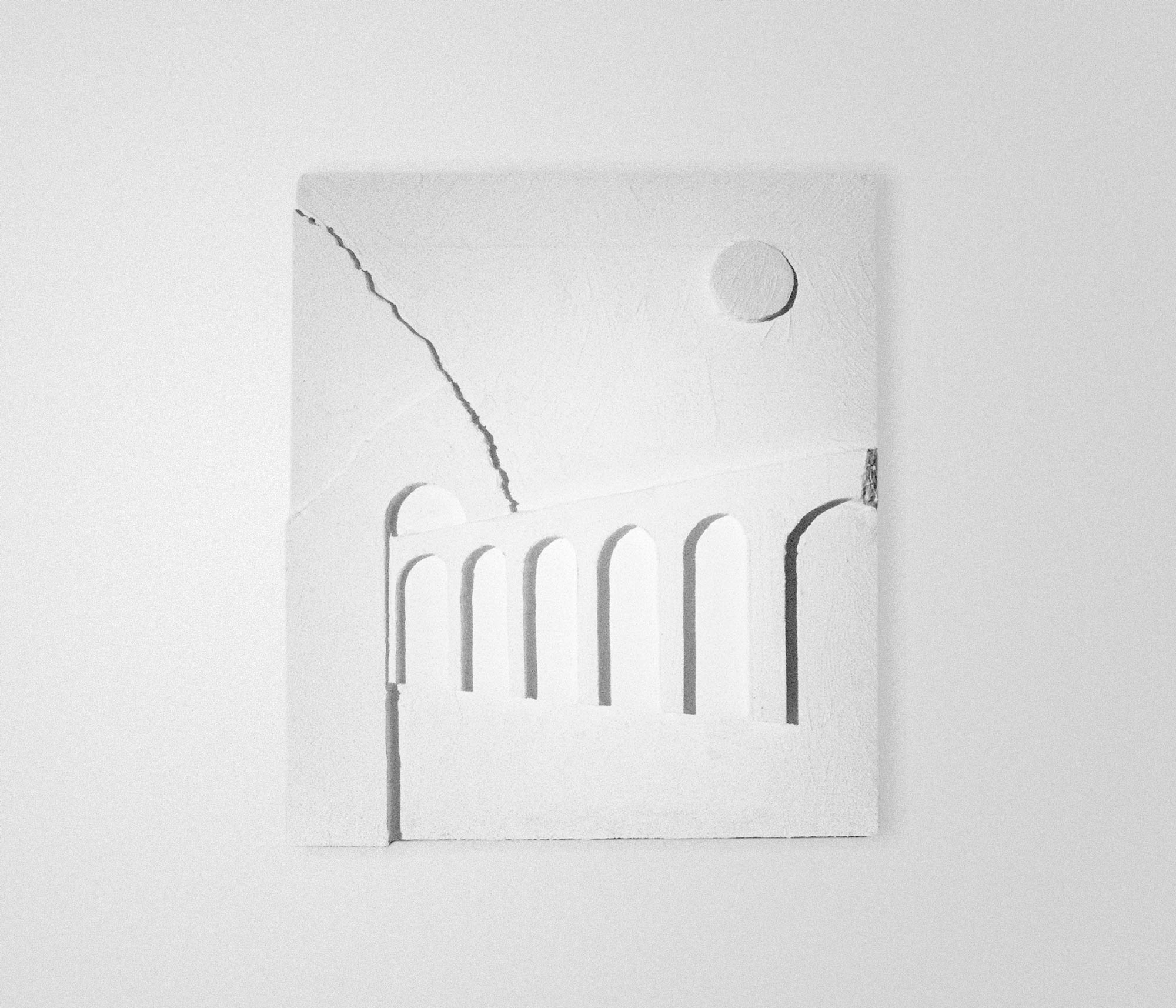 mattia listowski art sculpture peinture dessin perspective technique mixte plâtre relief 13 oeuvre unique signée paris bruxelles 2024