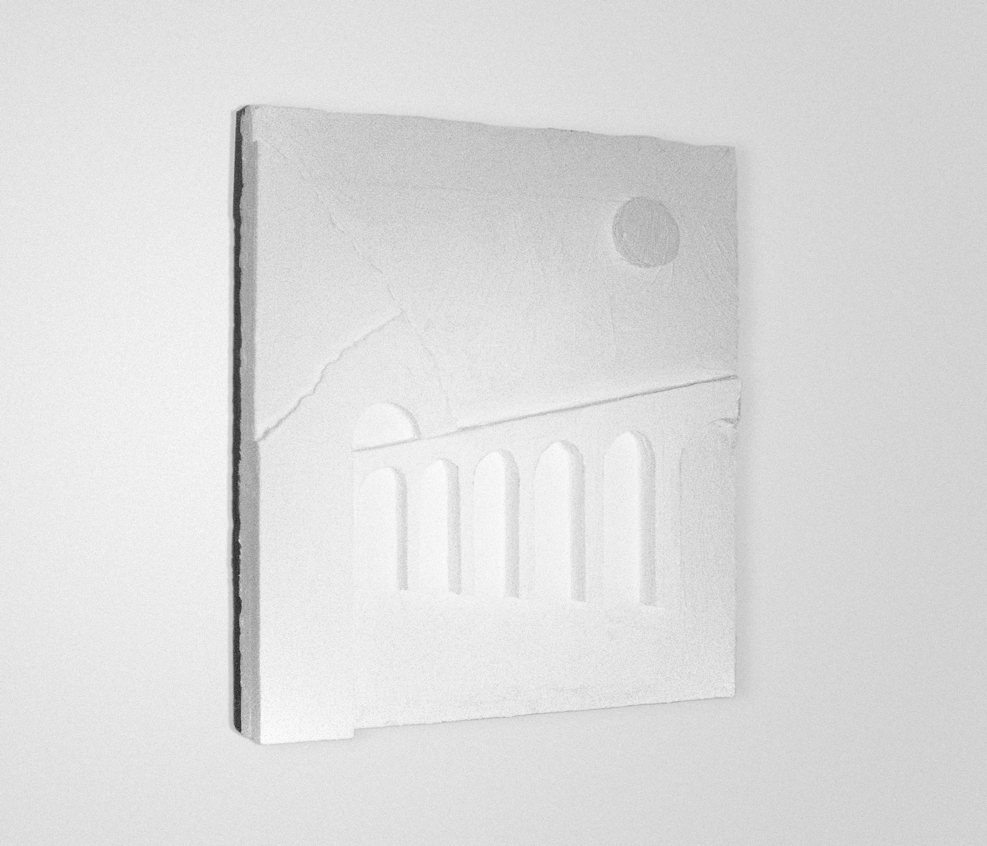 mattia listowski art sculpture peinture dessin perspective technique mixte plâtre relief 13 oeuvre unique signée paris bruxelles 2024