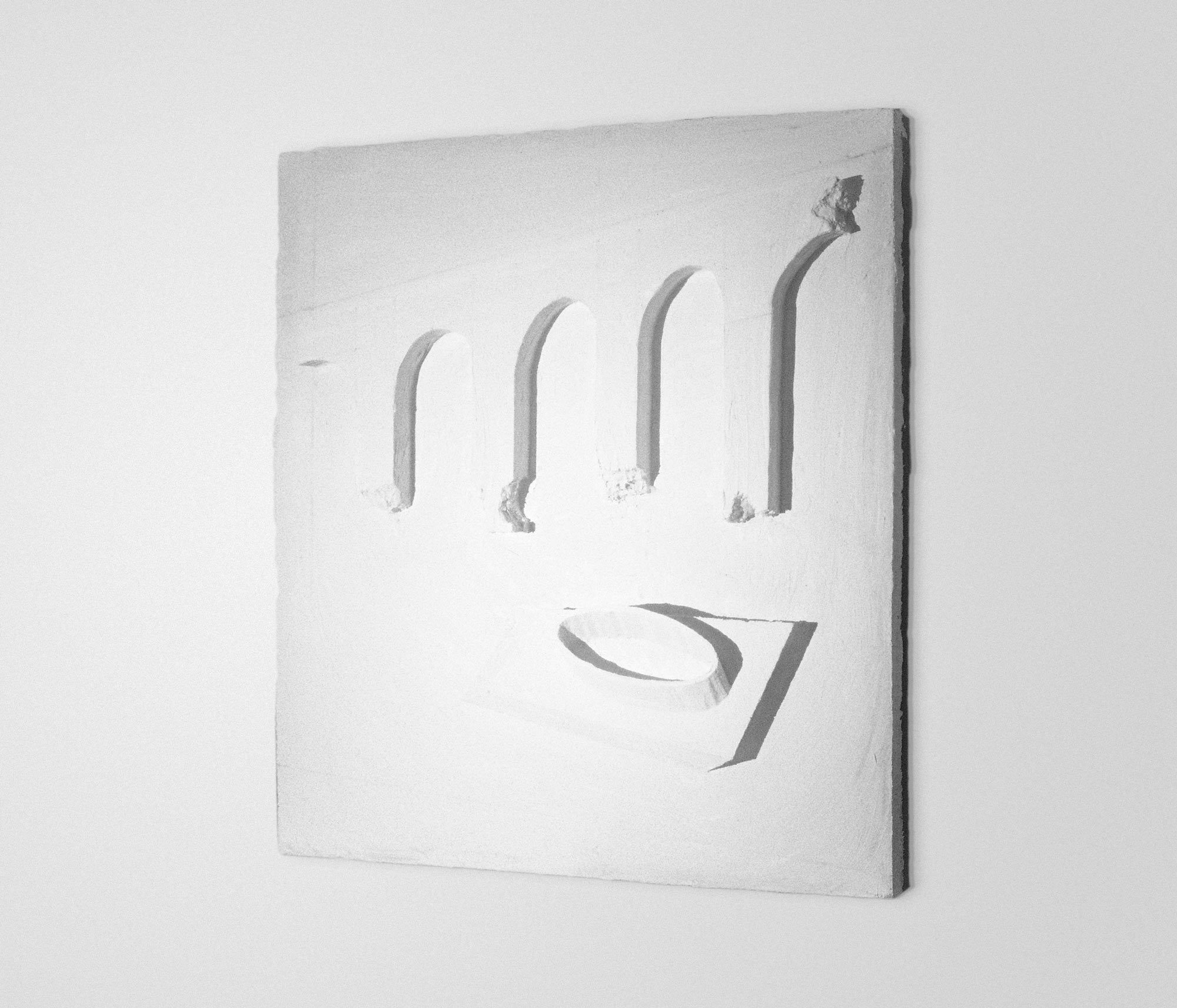 mattia listowski art sculpture peinture dessin perspective technique mixte plâtre relief 15 oeuvre unique signée paris bruxelles 2024