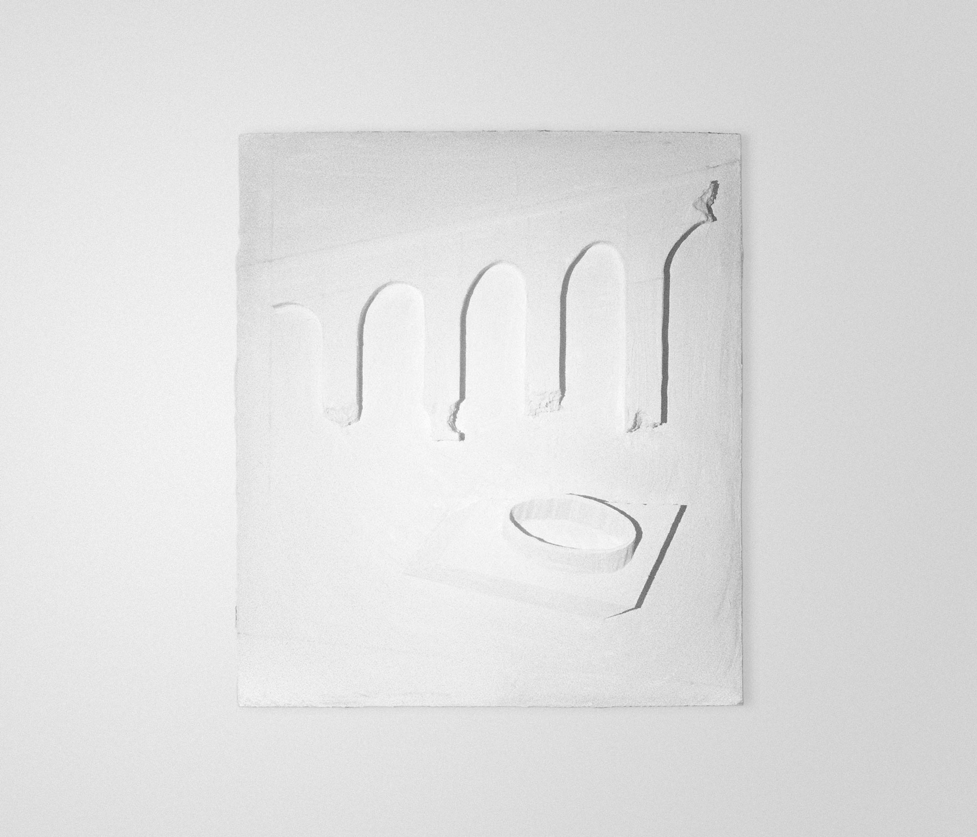 mattia listowski art sculpture peinture dessin perspective technique mixte plâtre relief 15 oeuvre unique signée paris bruxelles 2024